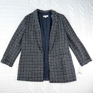 Nanette Lepore Tweed Textured Black/Gold Blazer